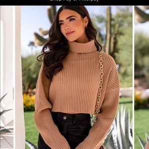 "Priceless" cropped oversize sweater